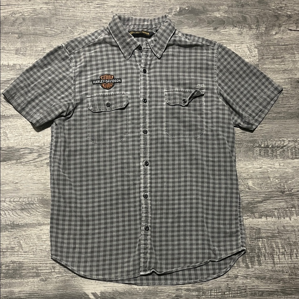 Harley-Davidson Black and White Plaid Men's Shirt